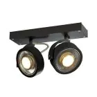 SLV Kalu Spot Aluminium Noir | Convient pour 2x GU10 (AR111) 